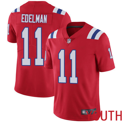 New England Patriots Football 11 Vapor Limited Red Youth Julian Edelman Alternate NFL Jersey
